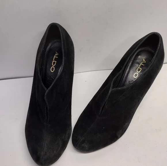 Black Suede Aldo "Tallo Shooties" l Stiletto l Size 8.5 l Genuine Leather - Picture 5 of 12